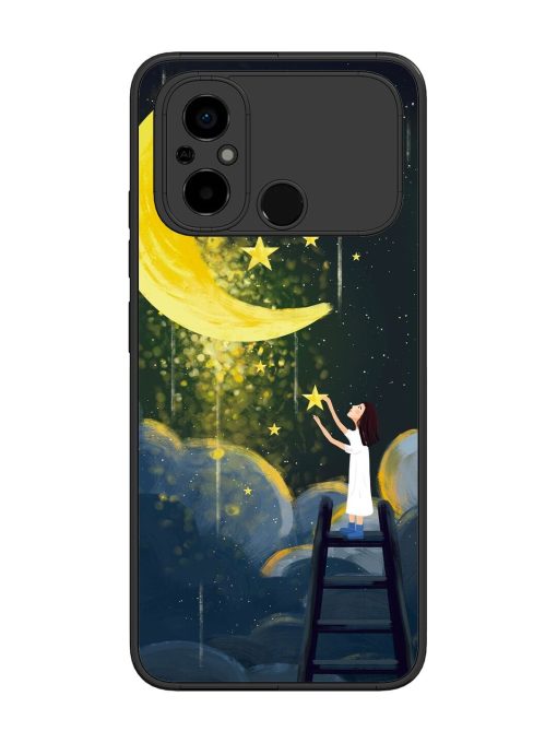 Moonlight Healing Night Illustration Glossy Metal TPU Phone Cover for Poco C55 Zapvi