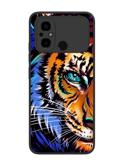 Colorful Lion Art Glossy Metal Phone Cover for Poco C55