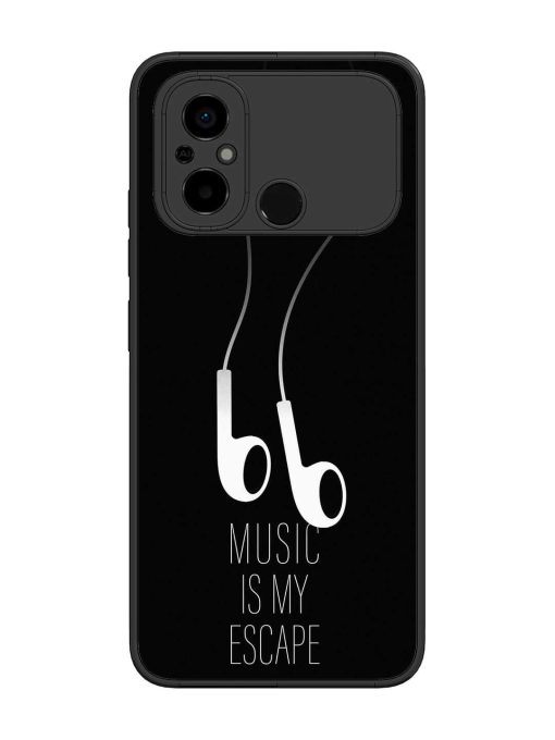 Music Is My Escape Glossy Metal Phone Cover for Poco C55 Zapvi