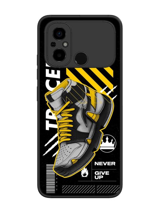 Shoe Background Glossy Metal Phone Cover for Poco C55 Zapvi