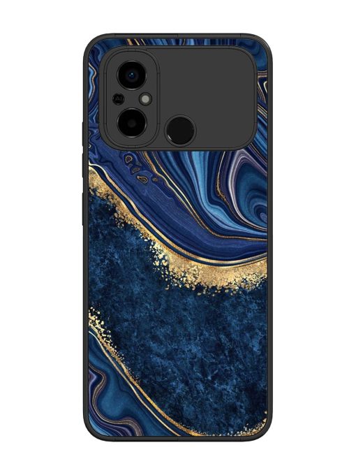 Abstract Background Blue Glossy Metal TPU Phone Cover for Poco C55 Zapvi