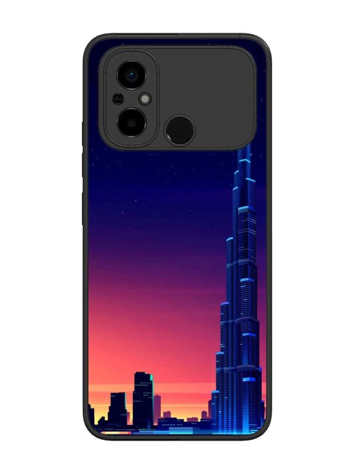 Burj Khalifa Abstract Glossy Metal Phone Cover for Poco C55