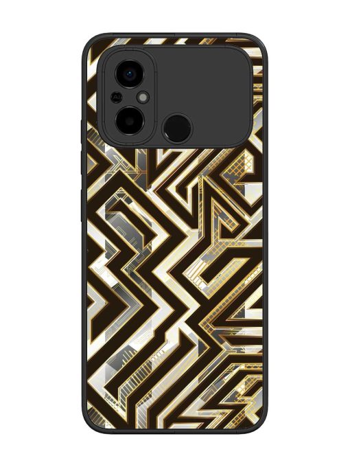 Technology Geometric Seamless Glossy Metal Phone Cover for Poco C55 Zapvi