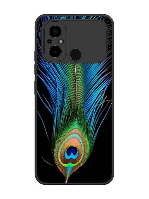 Peacock Feather Glossy Metal TPU Phone Cover for Poco C55