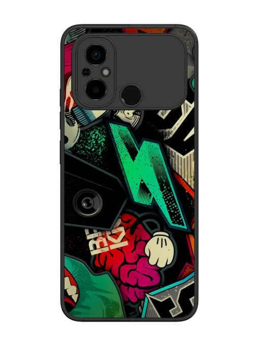 Graffiti Art Glossy Metal Phone Cover for Poco C55 Zapvi