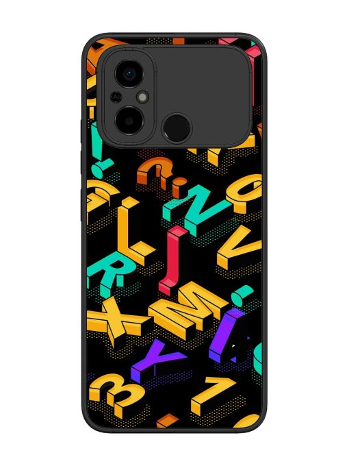 Seamless Pattern With Letters Glossy Metal Phone Cover for Poco C55