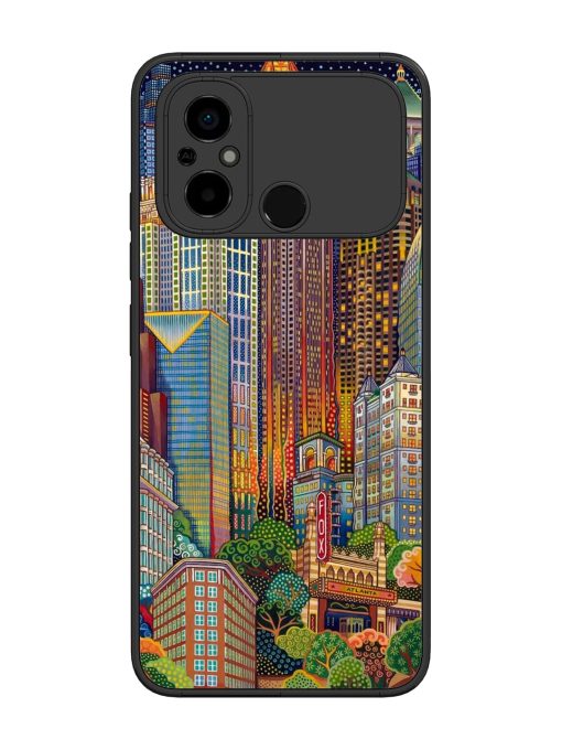 Cityscapes Art Glossy Metal Phone Cover for Poco C55 Zapvi