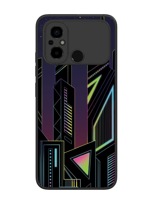 Neon Dreamscape Glossy Metal Phone Cover for Poco C55