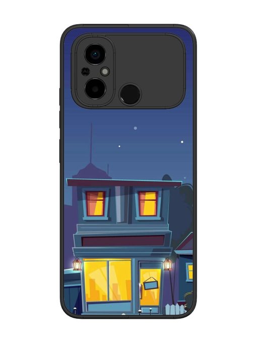 Vector Night House Glossy Metal Phone Cover for Poco C55 Zapvi