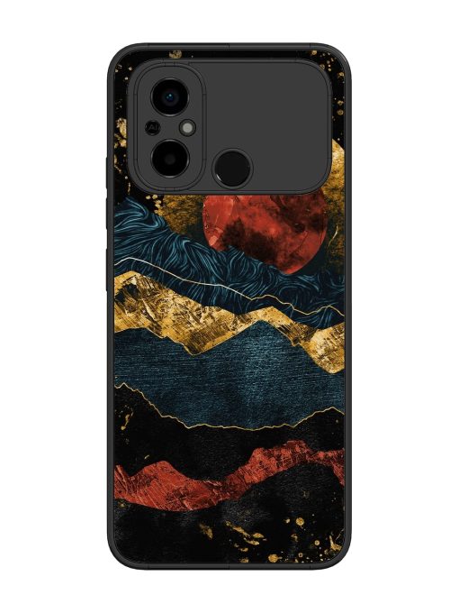 Gold Painting View Glossy Metal Phone Cover for Poco C55 Zapvi