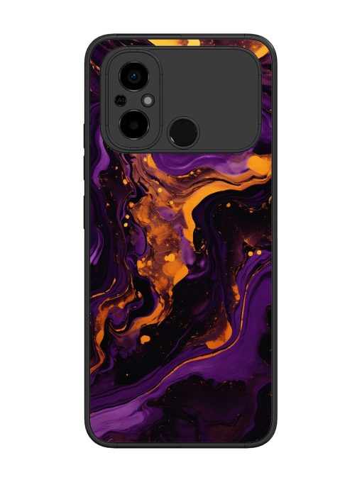 Painting Of A Purple Glossy Metal Phone Cover for Poco C55 Zapvi