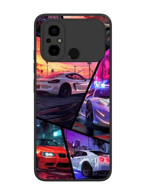 Ride In Pixels Glossy Metal Phone Cover for Poco C55