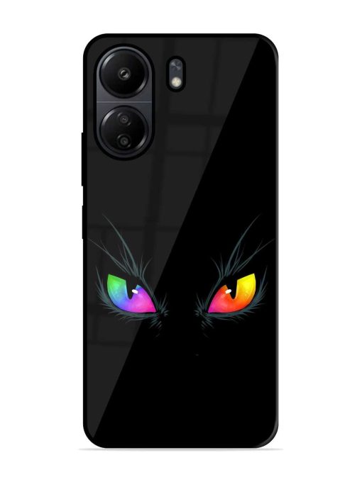 Cat Eyes Glossy Metal Phone Cover for Poco C65 Zapvi