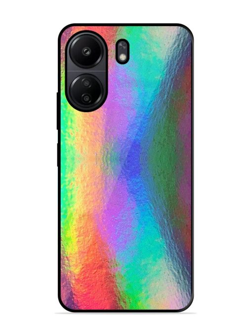 Colorful Holographic Background Glossy Metal TPU Phone Cover for Poco C65