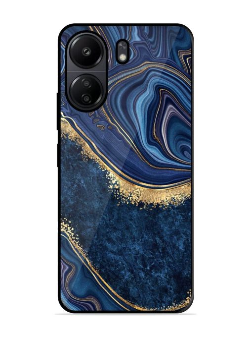 Abstract Background Blue Glossy Metal TPU Phone Cover for Poco C65 Zapvi