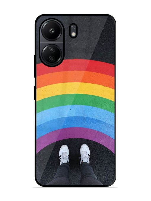 Legs Rainbow Glossy Metal TPU Phone Cover for Poco C65 Zapvi