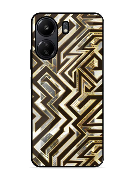 Technology Geometric Seamless Glossy Metal Phone Cover for Poco C65