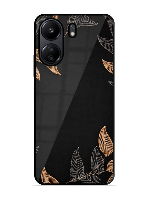 Foliage Art Glossy Metal Phone Cover for Poco C65