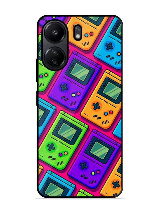 Game Seamless Pattern Glossy Metal Phone Cover for Poco C65