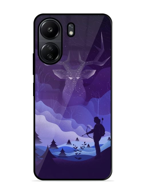 Deer Forest River Glossy Metal Phone Cover for Poco C65