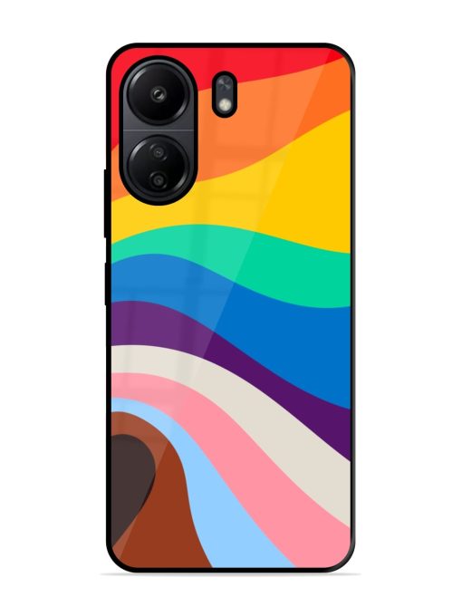 Minimal Pride Art Glossy Metal Phone Cover for Poco C65