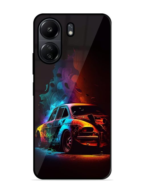 High Classic Car Art Glossy Metal Phone Cover for Poco C65 Zapvi