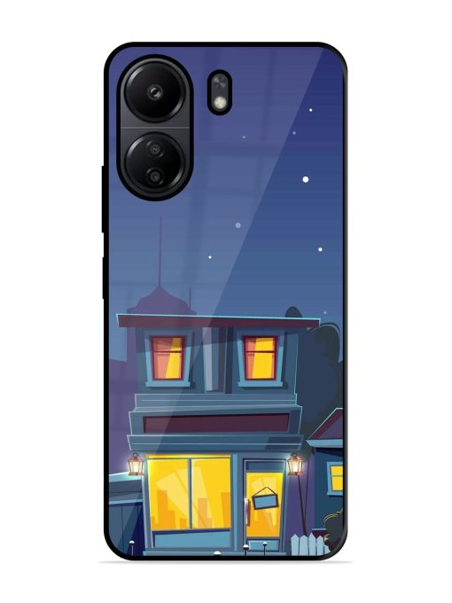 Vector Night House Glossy Metal Phone Cover for Poco C65