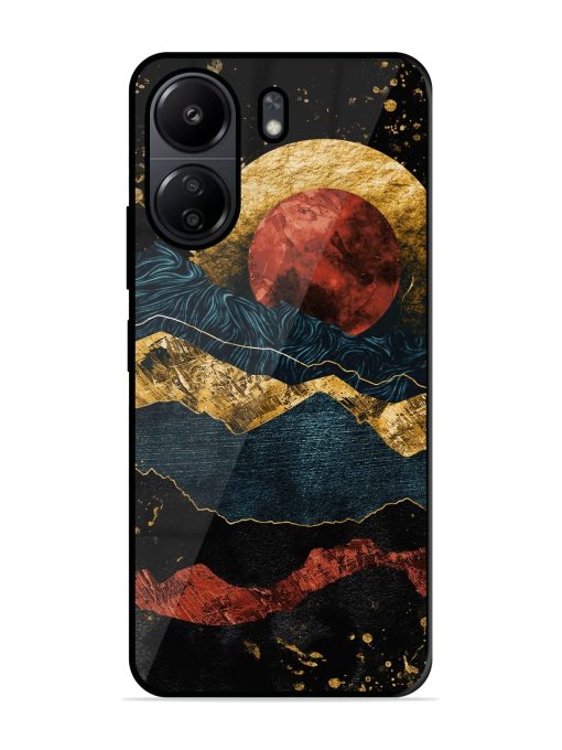 Gold Painting View Glossy Metal Phone Cover for Poco C65