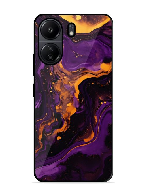 Painting Of A Purple Glossy Metal Phone Cover for Poco C65