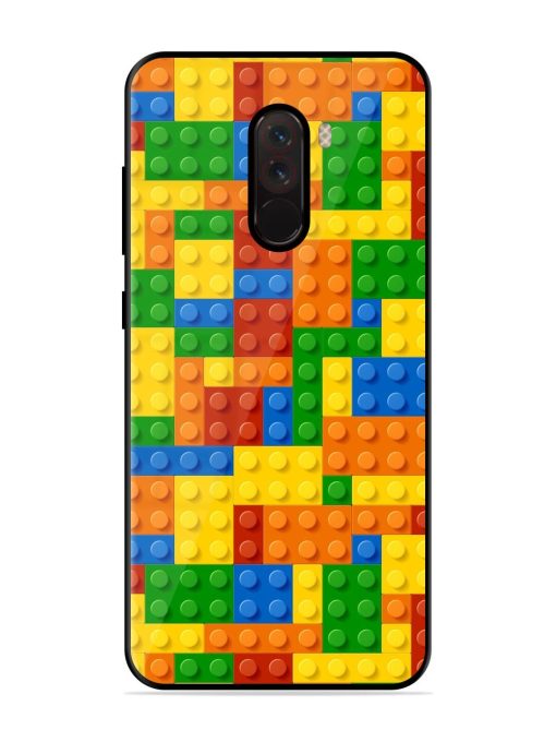 Building Blocks Glossy Metal TPU Phone Cover for Poco F1 Zapvi