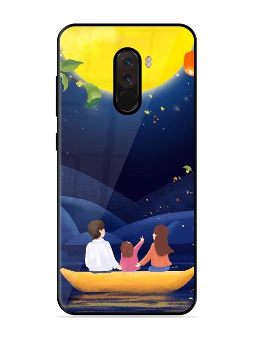 Happy Family And Beautiful View Glossy Metal Phone Cover for Poco F1 Zapvi