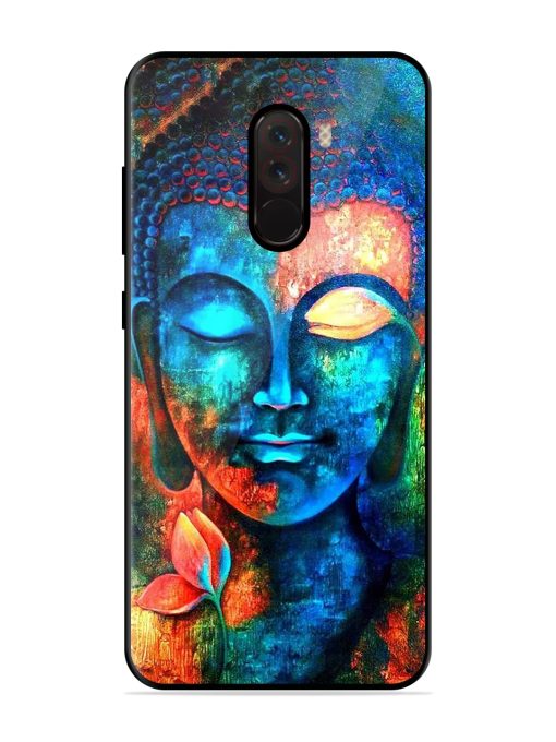 Buddha Painting Glossy Metal Phone Cover for Poco F1