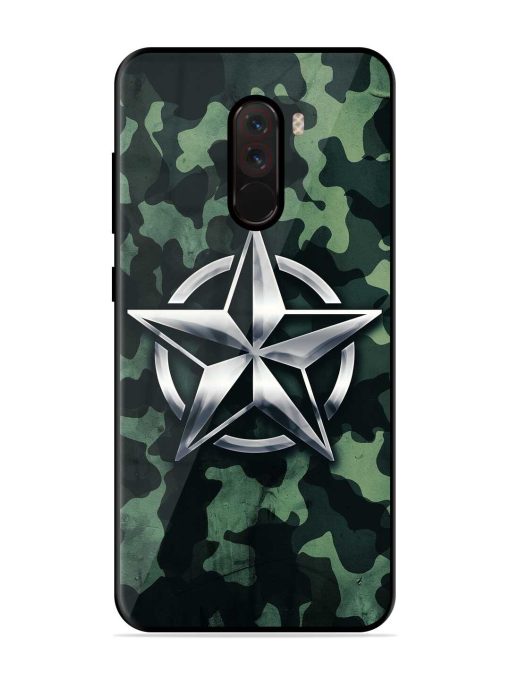 Indian Army Star Design Glossy Metal Phone Cover for Poco F1 Zapvi