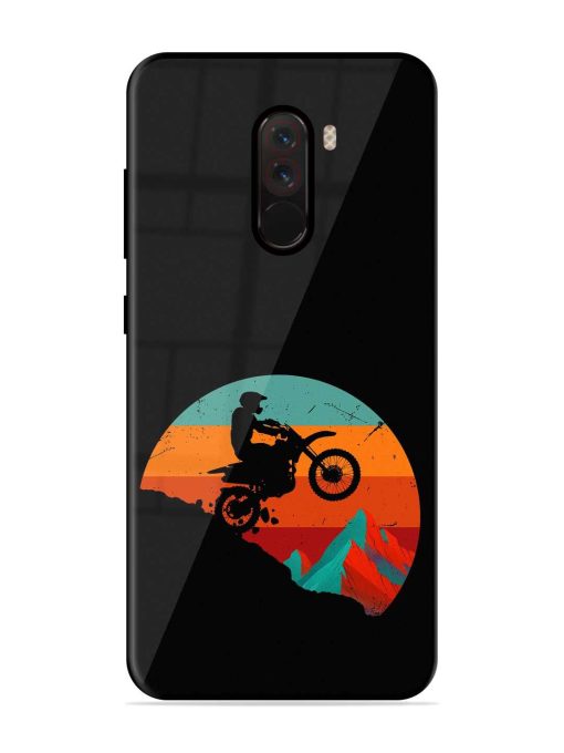 Mountain Bike Glossy Metal Phone Cover for Poco F1