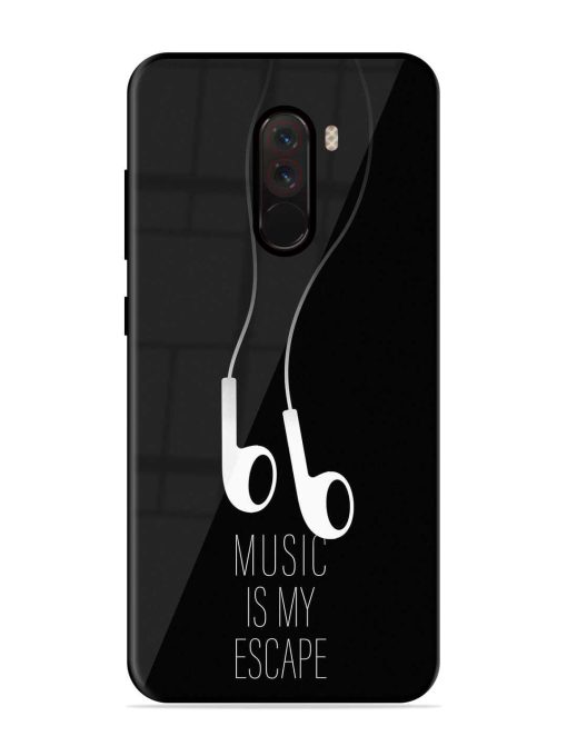 Music Is My Escape Glossy Metal Phone Cover for Poco F1 Zapvi