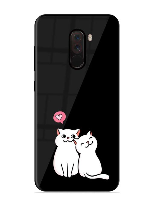 Cat Love Glossy Metal Phone Cover for Poco F1