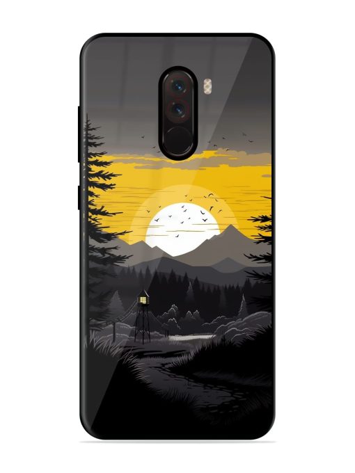 Sunset Vector Glossy Metal Phone Cover for Poco F1