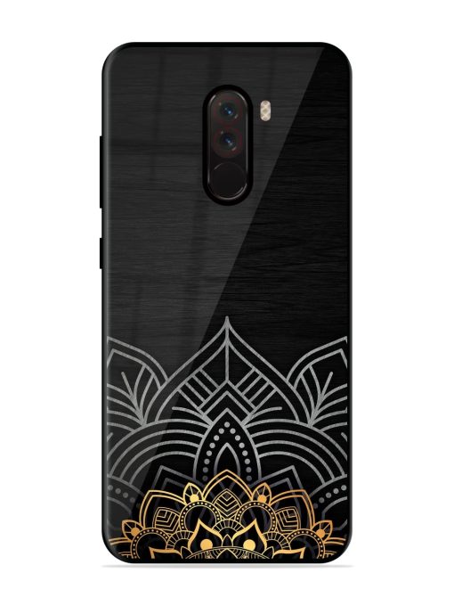 Decorative Golden Pattern Glossy Metal Phone Cover for Poco F1 Zapvi