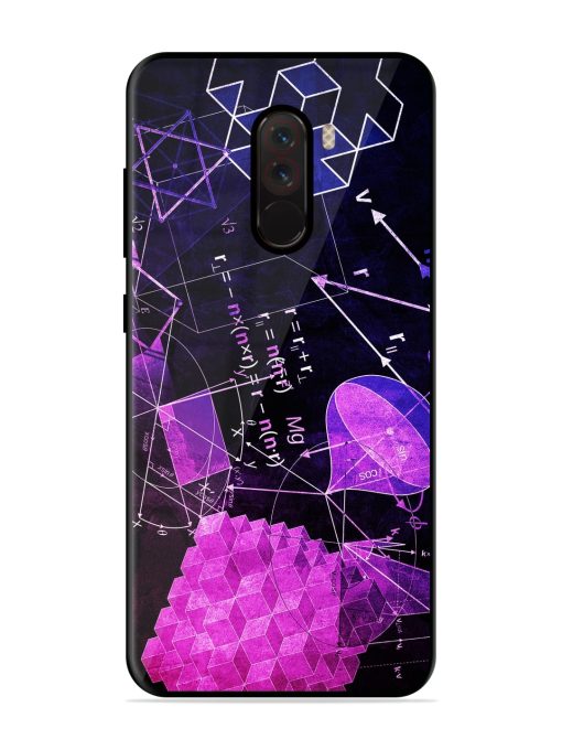 Math Physics Formula Art Glossy Metal Phone Cover for Poco F1 Zapvi