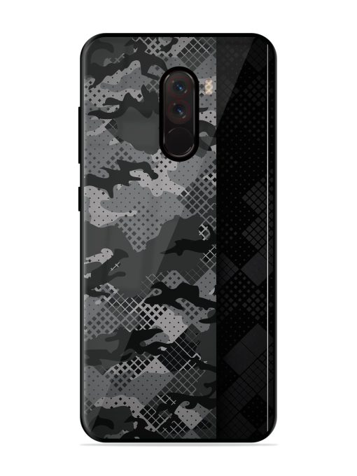 Dark Camouflage Glossy Metal Phone Cover for Poco F1 Zapvi