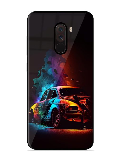 High Classic Car Art Glossy Metal Phone Cover for Poco F1 Zapvi