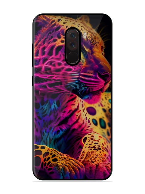 Leopard Art Glossy Metal Phone Cover for Poco F1