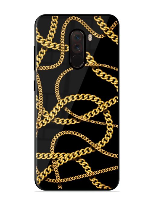 Decorative Golde Chain Glossy Metal Phone Cover for Poco F1 Zapvi