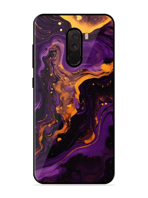 Painting Of A Purple Glossy Metal Phone Cover for Poco F1 Zapvi