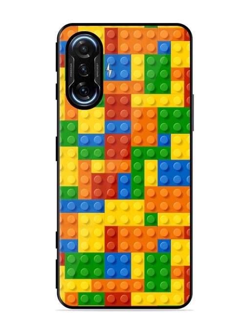 Building Blocks Glossy Metal TPU Phone Cover for Poco F3 Gt (5G) Zapvi