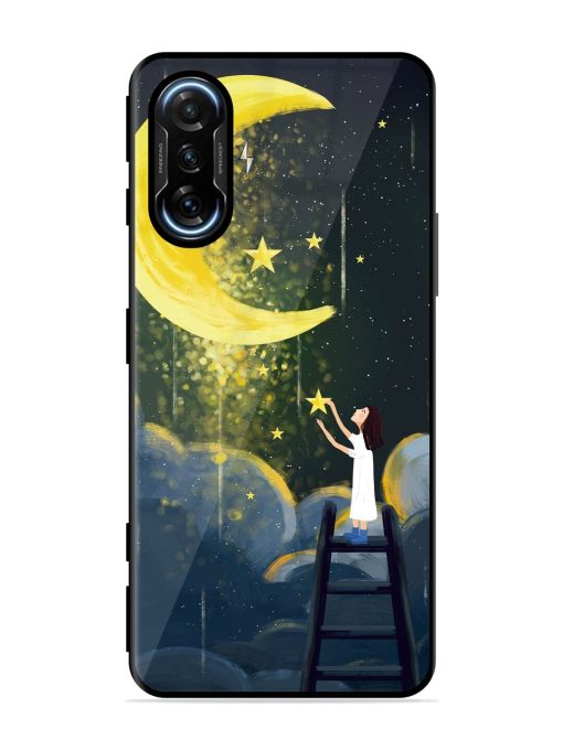 Moonlight Healing Night Illustration Glossy Metal TPU Phone Cover for Poco F3 Gt (5G) Zapvi