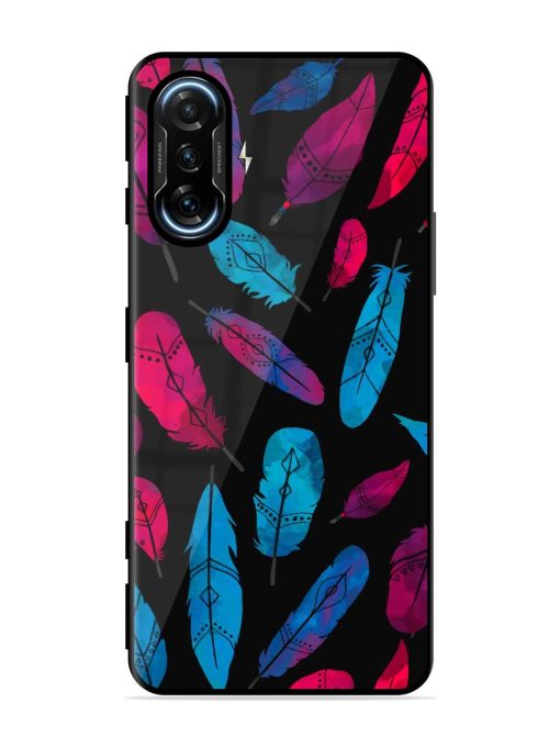 Feather Art Glossy Metal Phone Cover for Poco F3 Gt (5G) Zapvi