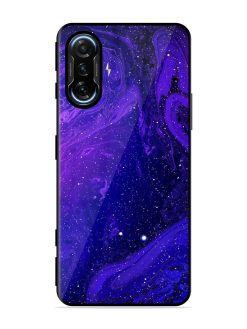 Galaxy Acrylic Abstract Art Glossy Metal Phone Cover for Poco F3 Gt (5G)