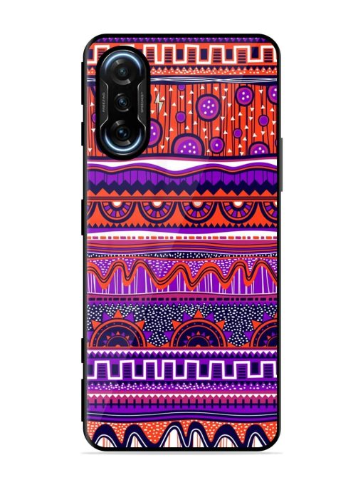 Ethnic Seamless Pattern Glossy Metal TPU Phone Cover for Poco F3 Gt (5G) Zapvi