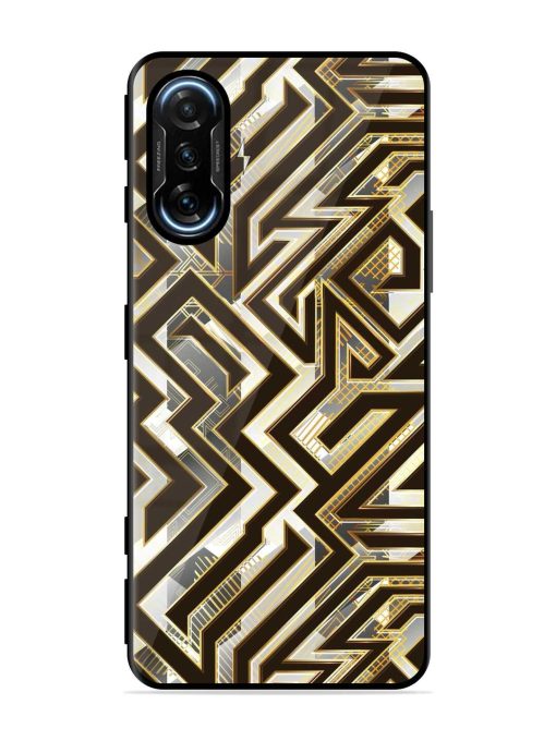 Technology Geometric Seamless Glossy Metal Phone Cover for Poco F3 Gt (5G) Zapvi